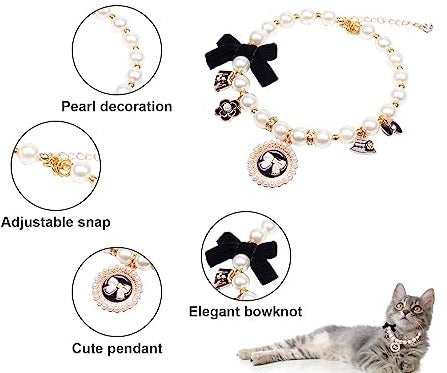 Pearl Bow Collar Necklace
