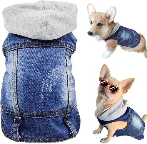 Cool Hooded Denim For Pets