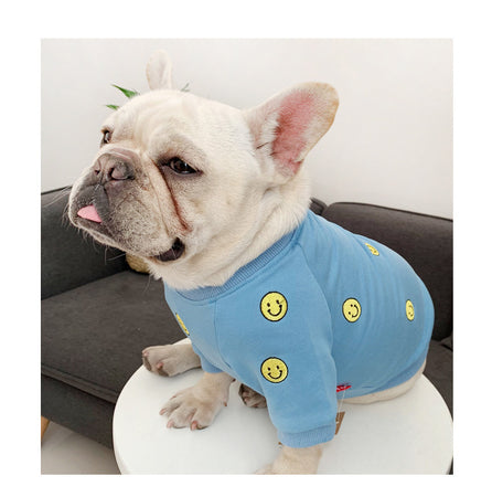 Matching Smiley Embroidered Pet Sweatshirt