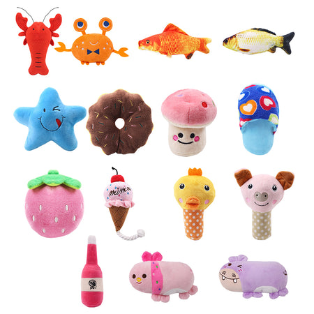 Pet Squeaky Plush Toy - 10 pieces