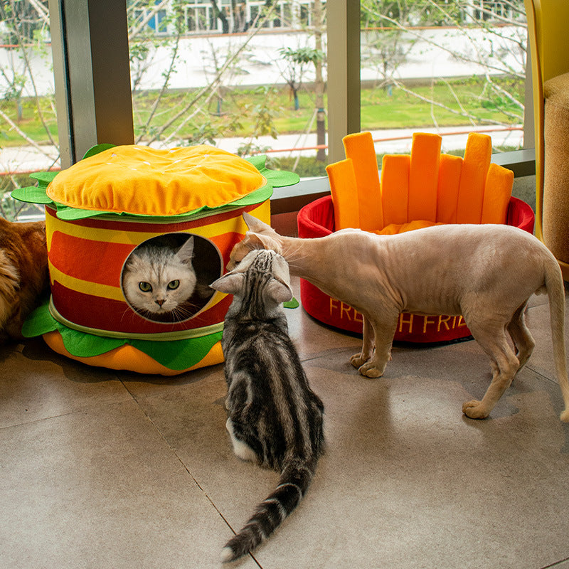 Fries & Hamburger Pet Bed - Quirky Edition