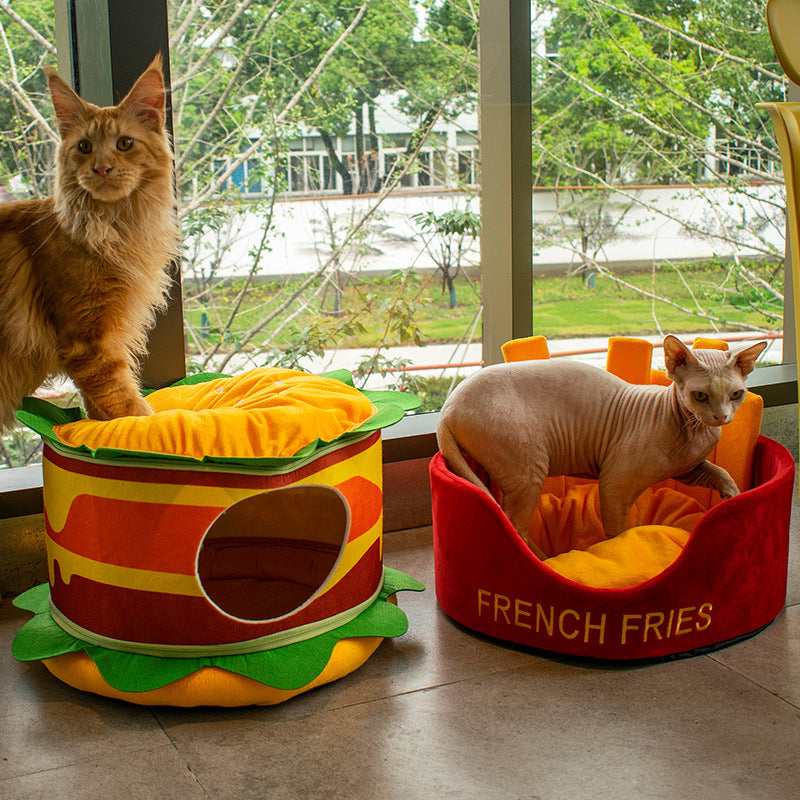 Fries & Hamburger Pet Bed - Quirky Edition